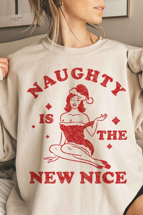 Naughty Christmas Oversized Graphic Sweatshirt king-general-store-5710.myshopify.com