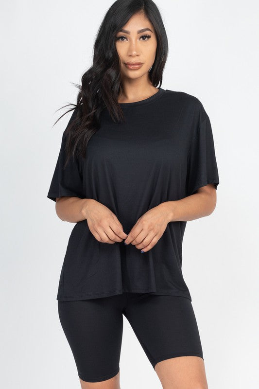 Loose Fit Oversize Top & Bike Shorts Set king-general-store-5710.myshopify.com