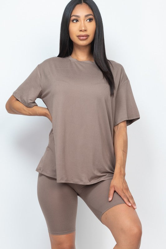 Loose Fit Oversize Top & Bike Shorts Set king-general-store-5710.myshopify.com