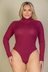 Plus Size Ribbed Turtle Neck Long Sleeve Bodysuit king-general-store-5710.myshopify.com