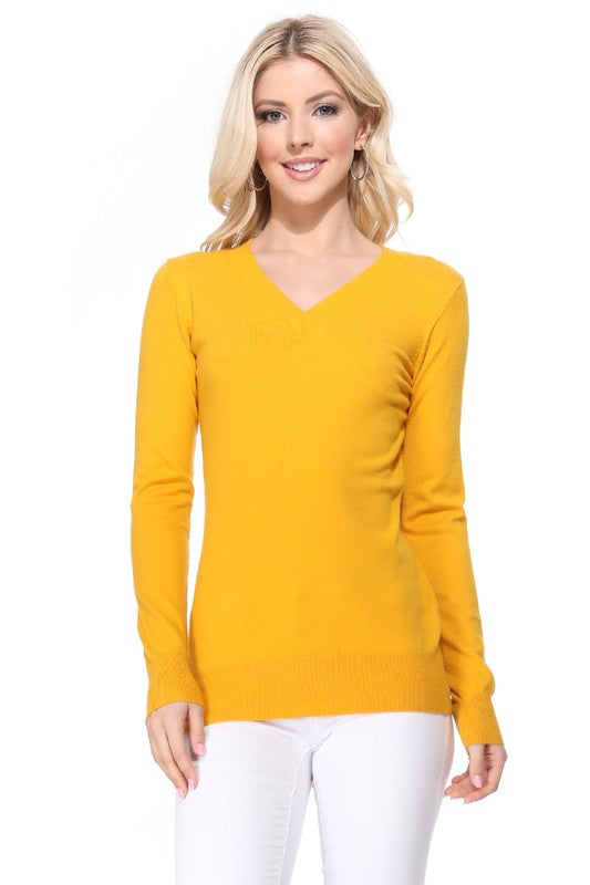 Women's Long Sleeve V-Neck Pulll Over Sweater Top king-general-store-5710.myshopify.com