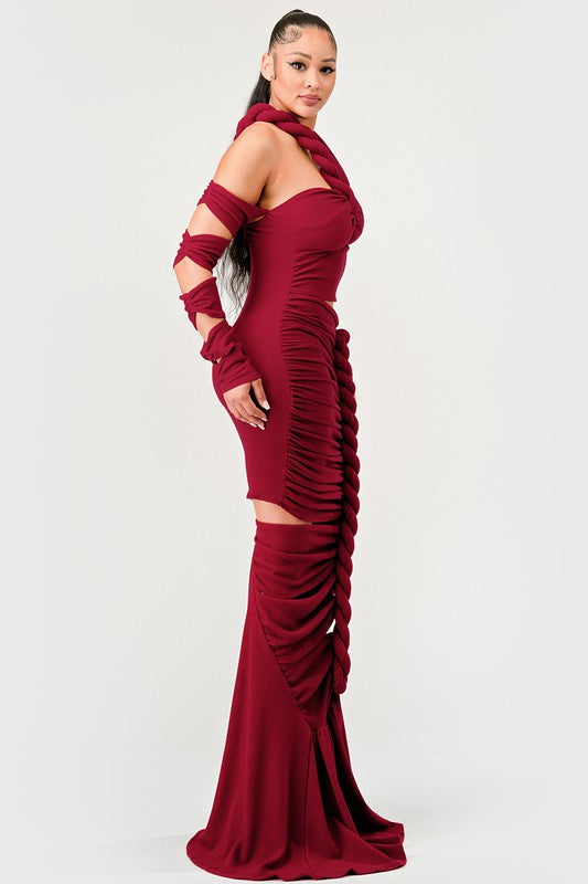 Long Sleeve Wrap Rope Maxi Dress king-general-store-5710.myshopify.com