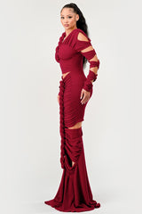 Long Sleeve Wrap Rope Maxi Dress king-general-store-5710.myshopify.com