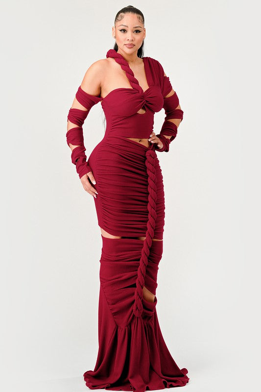 Long Sleeve Wrap Rope Maxi Dress king-general-store-5710.myshopify.com