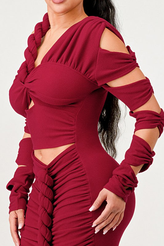 Long Sleeve Wrap Rope Maxi Dress king-general-store-5710.myshopify.com