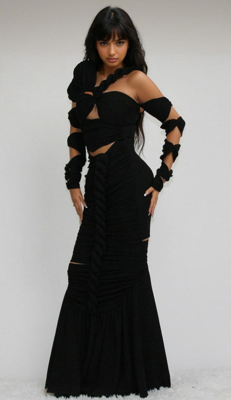 Long Sleeve Wrap Rope Maxi Dress king-general-store-5710.myshopify.com