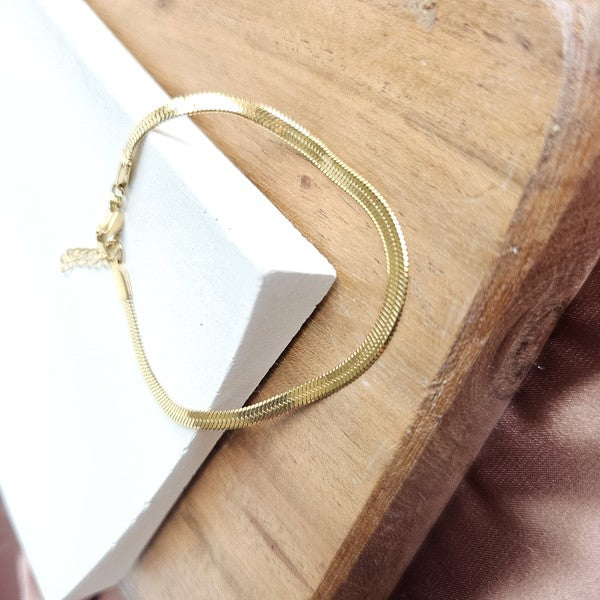 Luxe Gold Herringbone Bracelet king-general-store-5710.myshopify.com