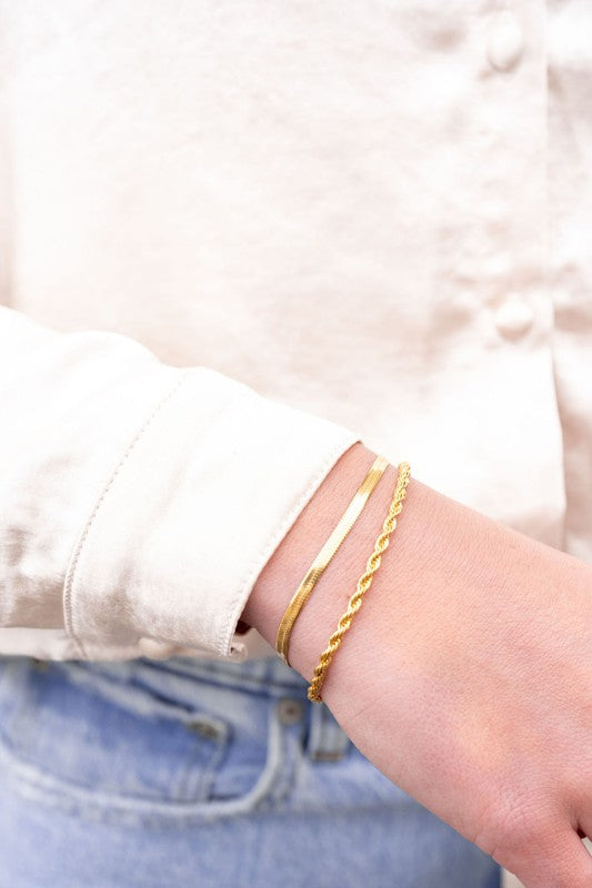 Luxe Gold Herringbone Bracelet king-general-store-5710.myshopify.com