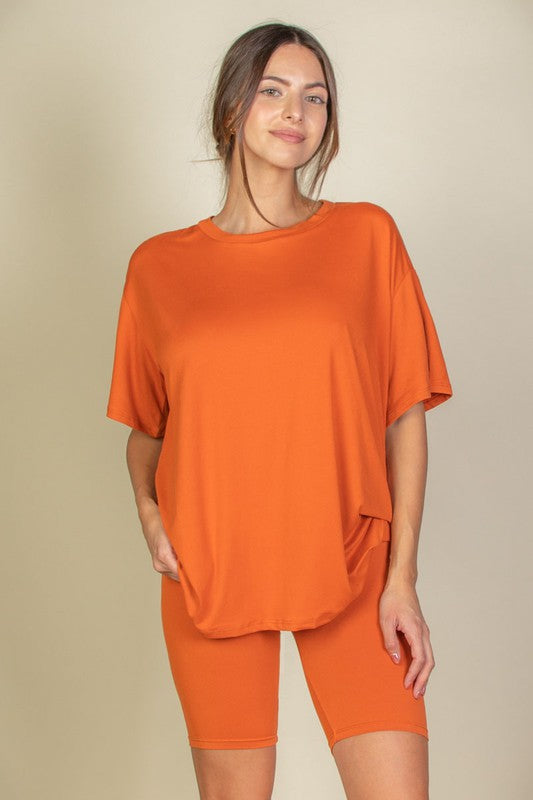 Loose Fit Oversize Top & Bike Shorts Set king-general-store-5710.myshopify.com