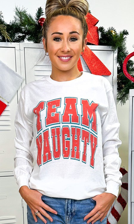 Team Naughty Graphic Long Sleeve T-Shirt king-general-store-5710.myshopify.com