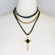 Layered Black Rose Cross Necklace king-general-store-5710.myshopify.com