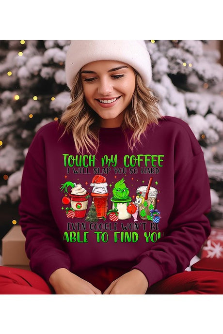 Touch My Coffee Unisex Fleece Sweatshirt king-general-store-5710.myshopify.com