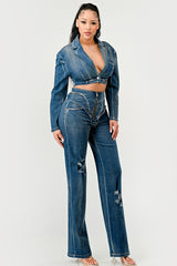 Cool Chick Denim Pants Set