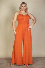 Plus Size Button Front Wide Leg Jumpsuit king-general-store-5710.myshopify.com