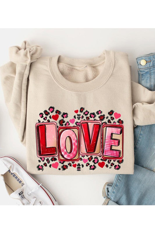 LOVE Unisex Fleece Sweatshirt king-general-store-5710.myshopify.com