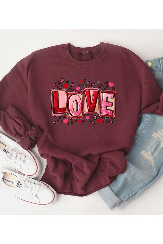 LOVE Unisex Fleece Sweatshirt king-general-store-5710.myshopify.com