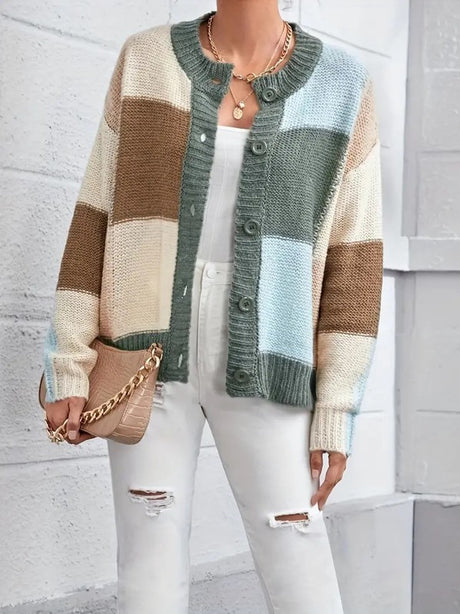 Sage with Beige Cream Button Up Sweater Cardigan king-general-store-5710.myshopify.com