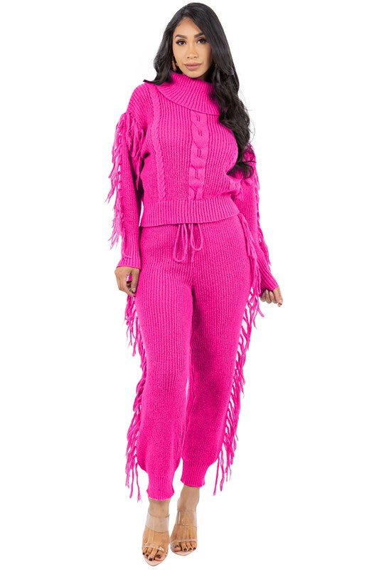 Tassel Design Sweater Pants Set king-general-store-5710.myshopify.com