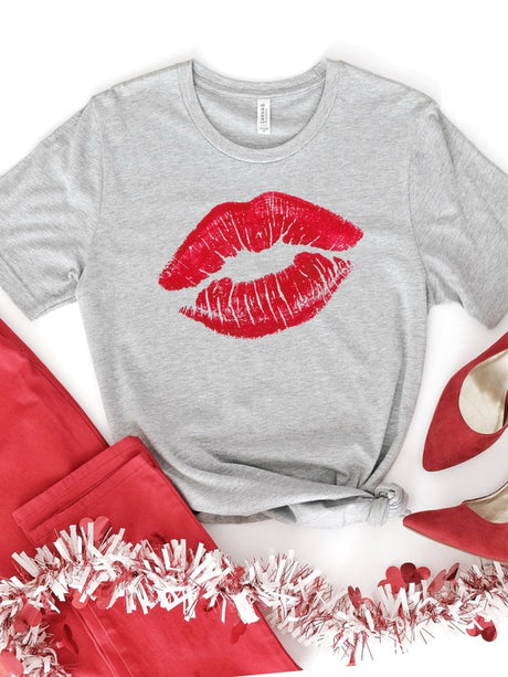 Graphic Red Lips Graphic Tee king-general-store-5710.myshopify.com