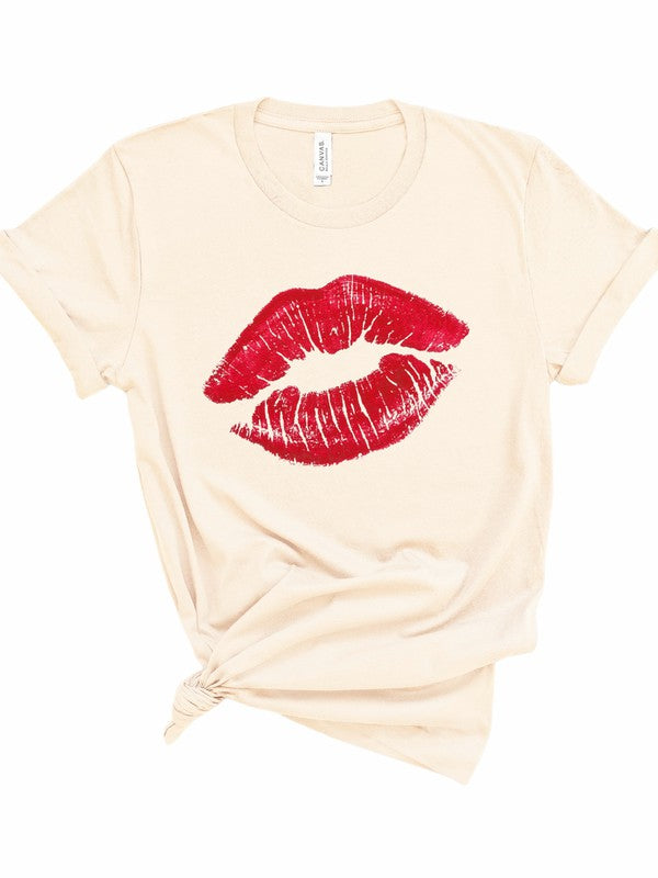 Graphic Red Lips Graphic Tee king-general-store-5710.myshopify.com