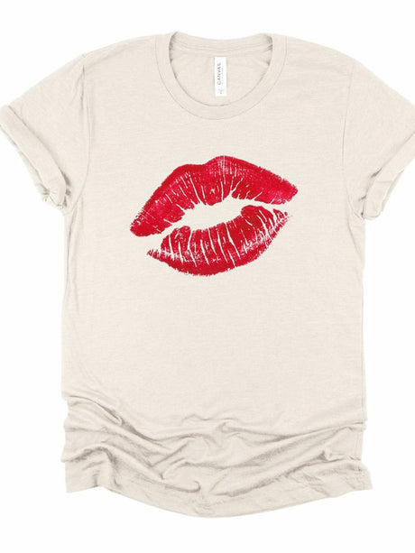 Graphic Red Lips Graphic Tee king-general-store-5710.myshopify.com