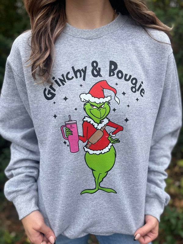 Grinchy and Boujee Sweatshirt king-general-store-5710.myshopify.com