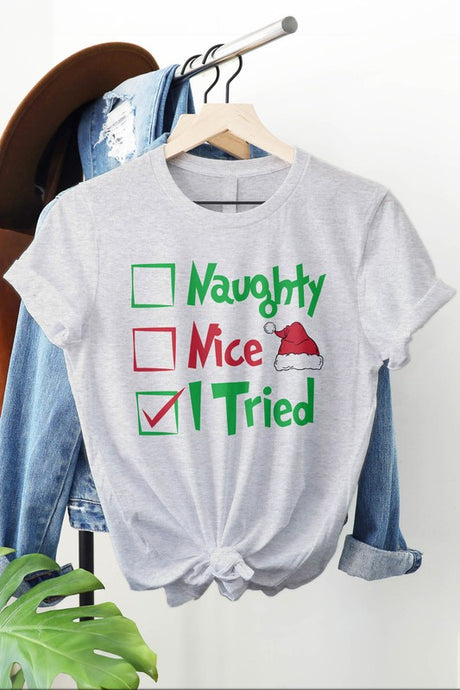 Naughty, Nice, I Tried, Grinch Graphic Tee king-general-store-5710.myshopify.com