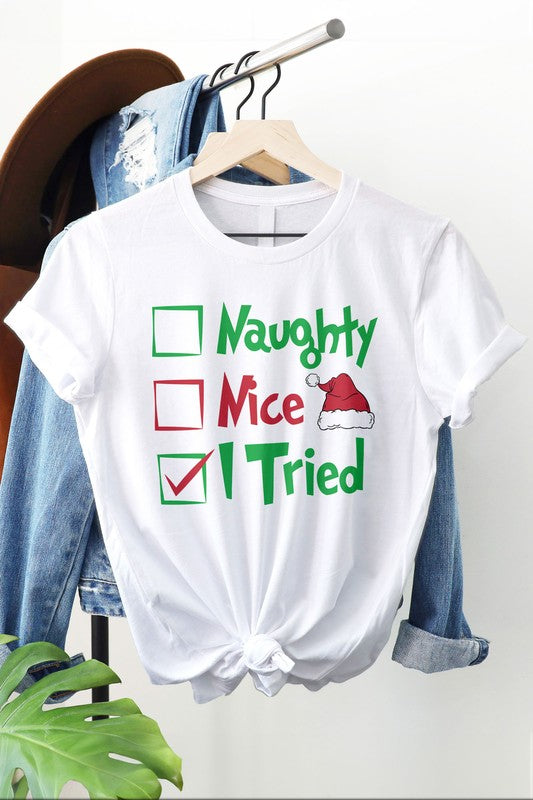 Naughty, Nice, I Tried, Grinch Graphic Tee king-general-store-5710.myshopify.com