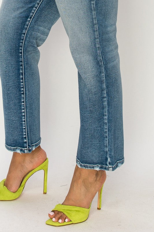 PLUS-HIGH RISE STRETCH DISTRESSED ANKLE STRAIGHT king-general-store-5710.myshopify.com