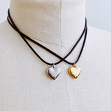 Black Cord Heart Drop Necklace king-general-store-5710.myshopify.com