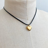 Black Cord Heart Drop Necklace king-general-store-5710.myshopify.com