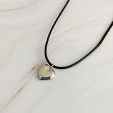 Black Cord Heart Drop Necklace king-general-store-5710.myshopify.com