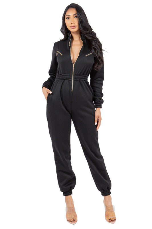 Sweatsuit Style Front Zipper Jumpsuit king-general-store-5710.myshopify.com