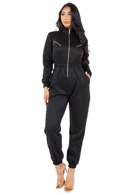 Sweatsuit Style Front Zipper Jumpsuit king-general-store-5710.myshopify.com