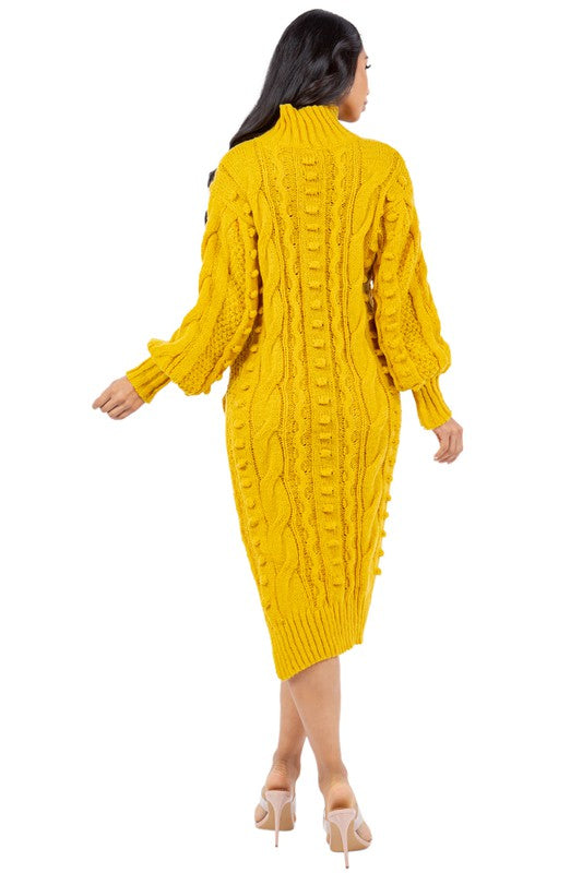 Yellow Side Slit Sweater Dress king-general-store-5710.myshopify.com