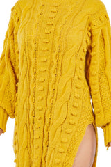 Yellow Side Slit Sweater Dress king-general-store-5710.myshopify.com