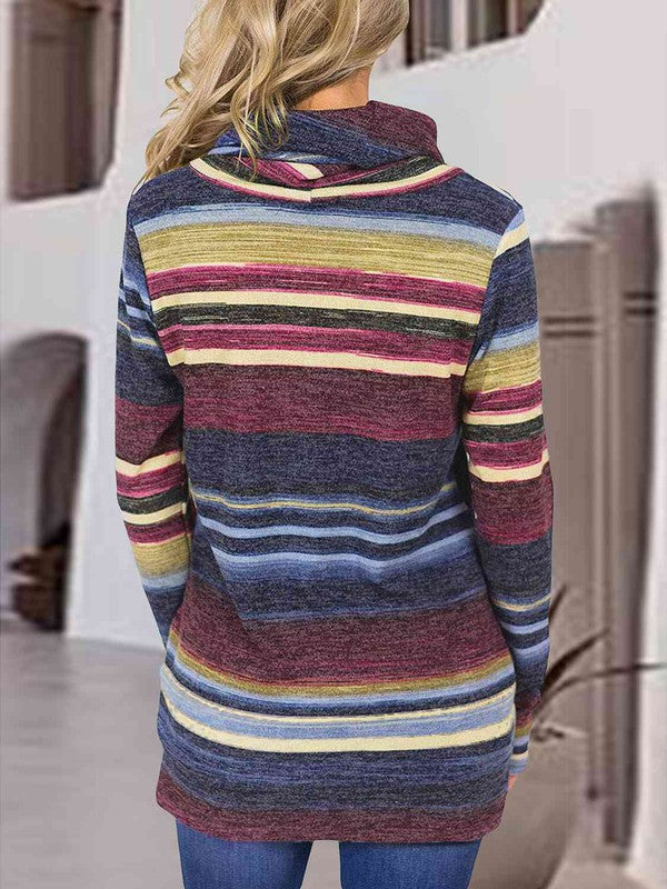 Coleen Striped Drawstring Sweater