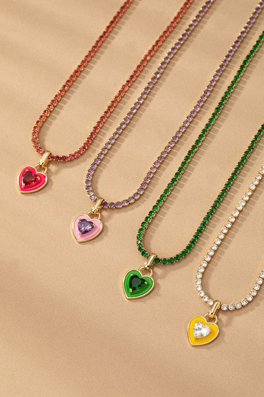 HEART RHINESTONE CHAIN NECKLACE king-general-store-5710.myshopify.com