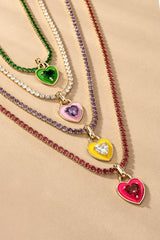 HEART RHINESTONE CHAIN NECKLACE king-general-store-5710.myshopify.com