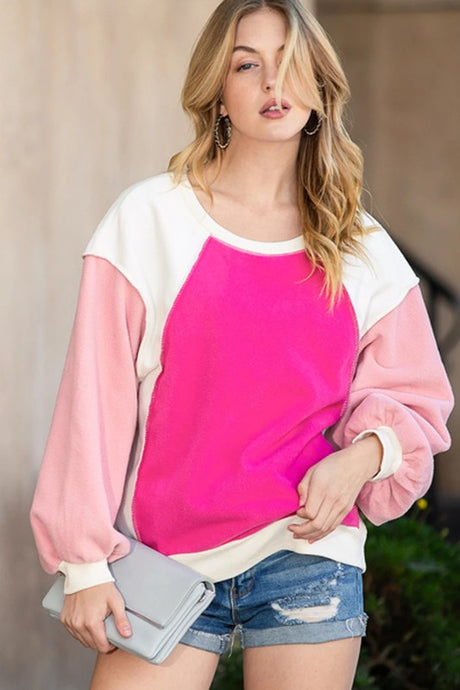 Barbie Pink Casual Seam Out Pullover Sweatshirt king-general-store-5710.myshopify.com