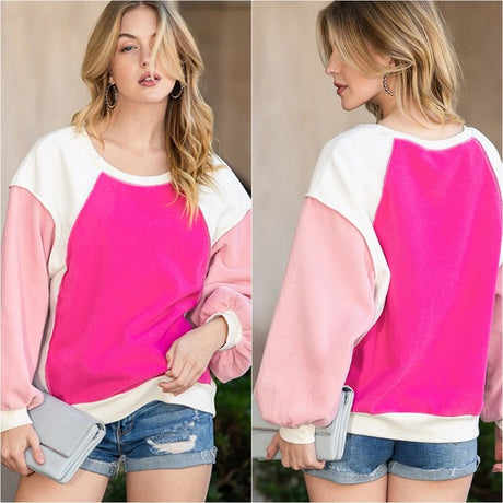 Barbie Pink Casual Seam Out Pullover Sweatshirt king-general-store-5710.myshopify.com