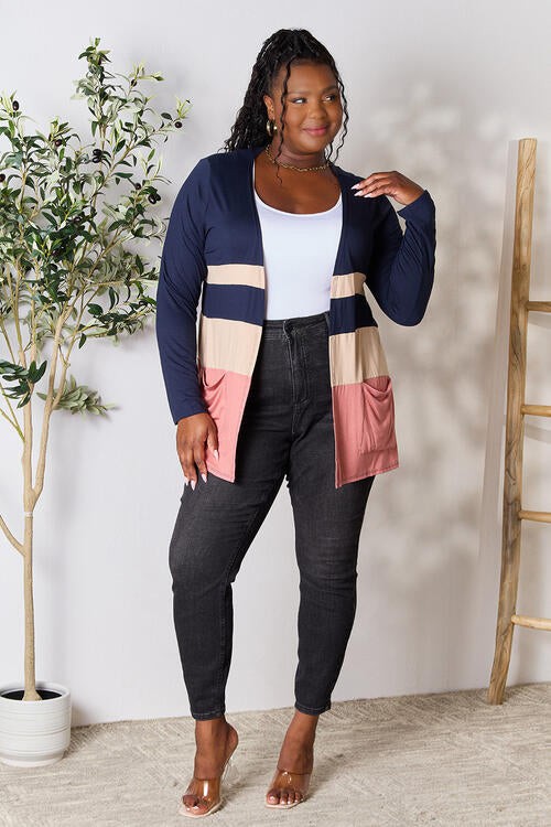 Amelia Open Color Block Cardigan