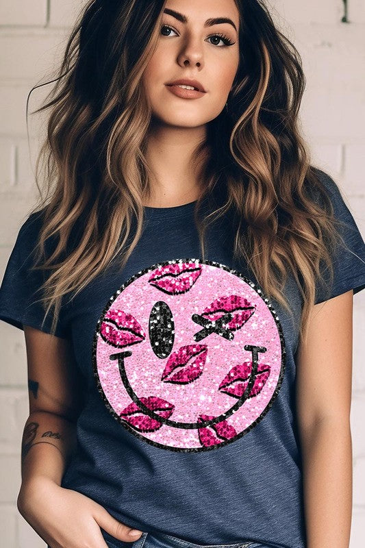 Smiley Face with Kisses T-Shirt king-general-store-5710.myshopify.com