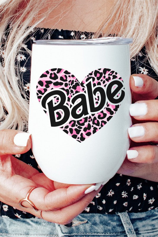 Valentine's Day Babe Heart Wine Cup Tumbler king-general-store-5710.myshopify.com