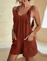 Wide Strap Solid Color Romper