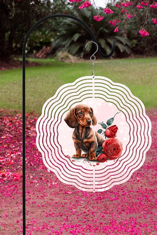 Valentine's Day Dachshund Garden Wind Spinner king-general-store-5710.myshopify.com