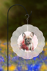 Valentine's Day Frenchie Garden Wind Spinner king-general-store-5710.myshopify.com