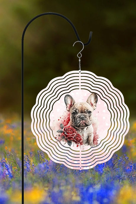 Valentine's Day Frenchie Garden Wind Spinner king-general-store-5710.myshopify.com