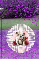 Valentine's Day Bulldog Pup Garden Wind Spinner king-general-store-5710.myshopify.com