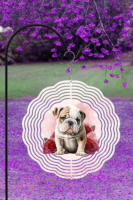 Valentine's Day Bulldog Pup Garden Wind Spinner king-general-store-5710.myshopify.com